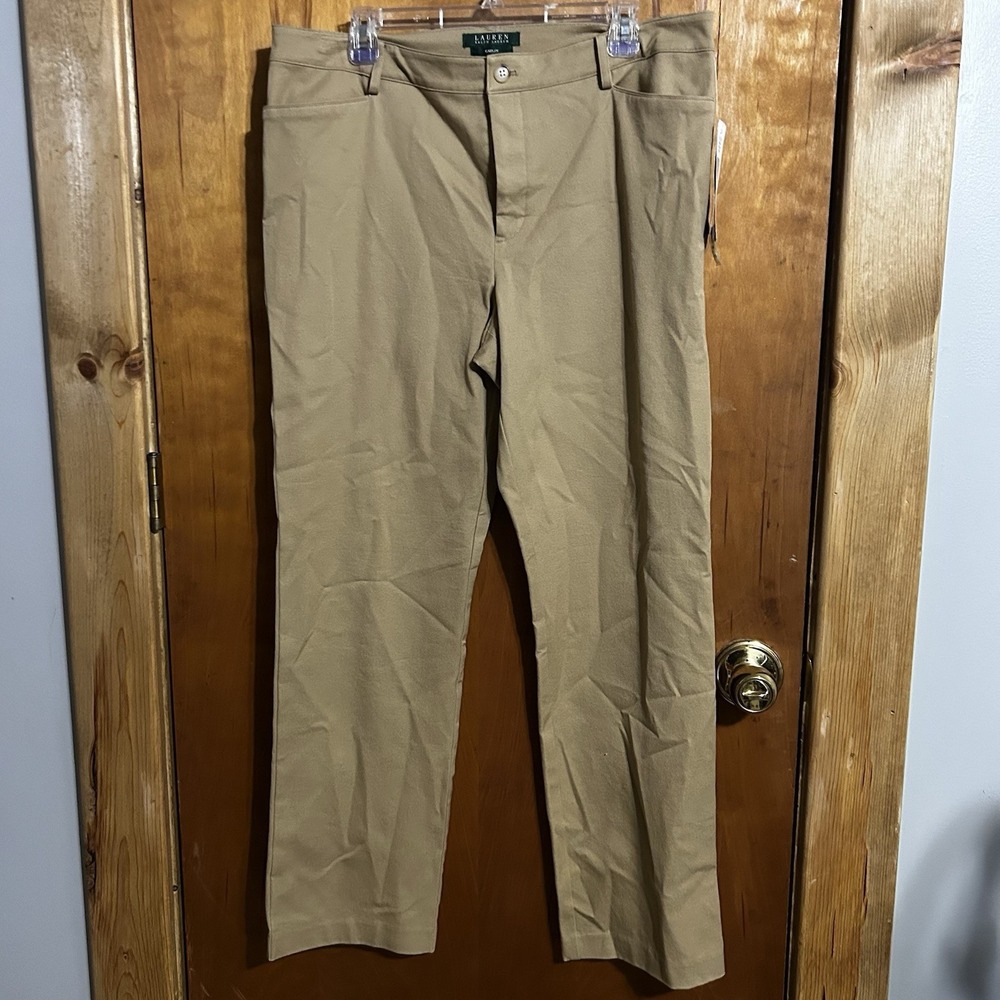 Lauren Ralph Lauren Style Caitlin Women's Size 14 Khaki Pants New With Tags‎